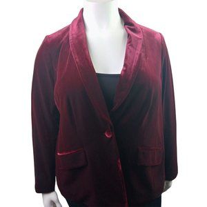 2/$20 Women's Plus Size 1X Velvet One Button Blazer Jacket
